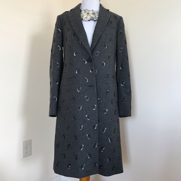 NEW Michael Kors derby embroidered grey coat $695 - Picture 2 of 9